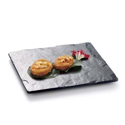 10'' Melamine Square Plate 25.5x25.5x1.7cm Matt Black