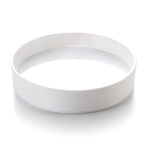 8.1'' Melamine Round Raised Rim Plate White