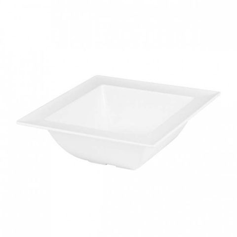 Melamine Square Bowl with Wide Rim 250mm RYNER White