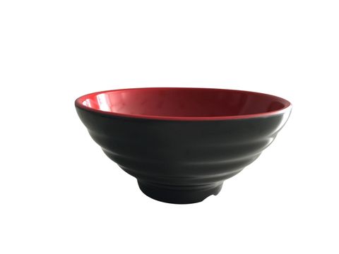 DS Melamine Round Footed Bowl Black/Red- Size:F160x70mm
