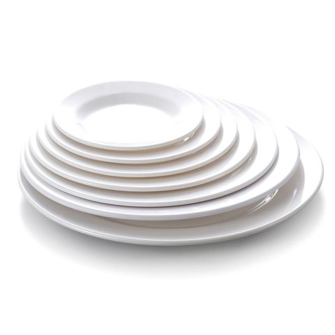 10'' Melamine Round Wide Rim Plate White