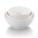 7'' Melamine Round Ribbed Bowl with Foot 17x8.2cm White