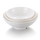 7.5'' Melamine Round Ribbed Bowl with Foot 19x6.5cm White