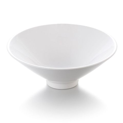 9.7'' Melamine Round Deep Conical Bowl with Foot 24.5x9.3cm White