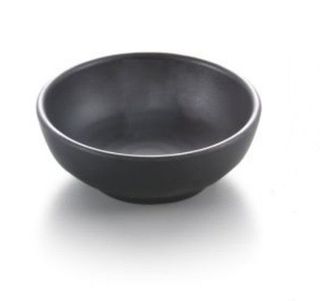 4'' Melamine Round Ribbed Sauce Bowl 9.8x3.8cm Matt Black