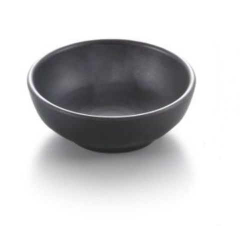 4'' Melamine Round Ribbed Sauce Bowl 9.8x3.8cm Matt Black