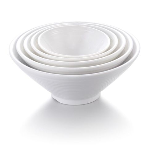 6'' Melamine Round Ribbed Conical Bowl with Foot White