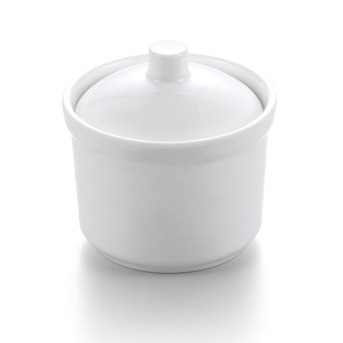 4'' Melamine Round Straight Soup Bowl with Lid10x7.5cm White