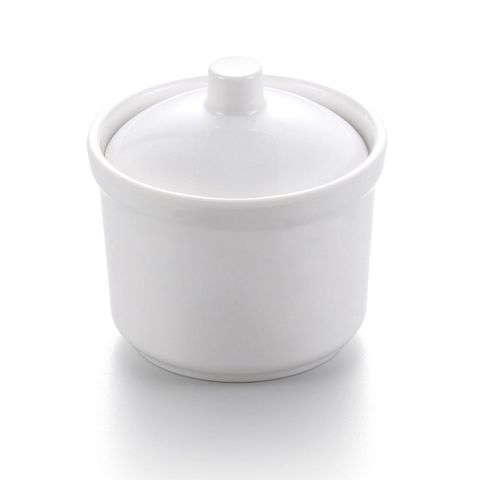 4'' Melamine Round Straight Soup Bowl with Lid10x7.5cm White