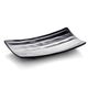 8.5'' Rectangle Striped Plate 21.8x12.2x2.8cm Matte Black