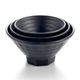 6'' Round Ribbed Bowl with Foot 15.1x15.1x7.6cm Matte Black