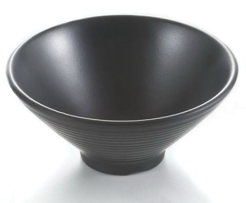 5.5'' Melamine Round Deep Conical Bowl with Foot 13.8x6.1cm Matt Black