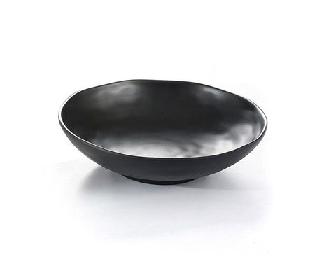 12'' Melamine Round Dumpling Bowl 31x8.5cm Matt Black