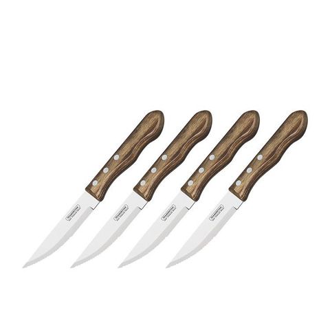 Tramontina Polywood Jumbo Steak Knife Set 4pcs (Brown)