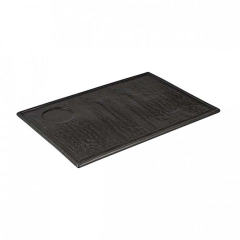 Tate Rectangular Plate with Well 330x240mm Charcoal LUZERNE