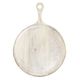 Mangowood Serving Board Round w/HDL 300x400x15mm White