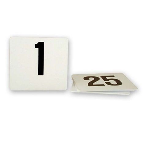 Plastic Table Number Set 1-50 Black on White
