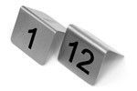 A Frame Table Numbers S/Steel 1-12 SET