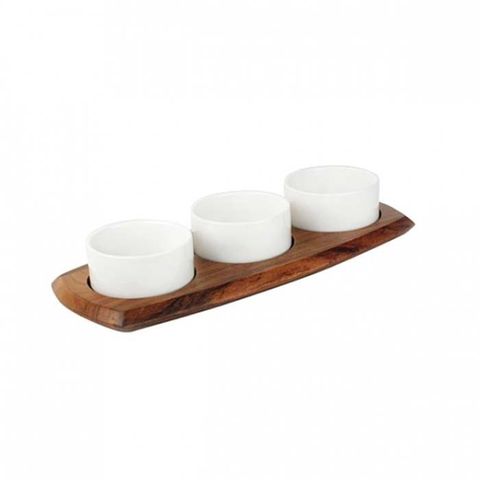 Relish Set W/3 Dipping Bowls 144x338mm ATHENA