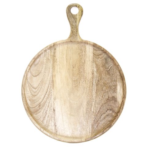 Mangowood Serving Board Round w/HDL 250x350x15mm Natural