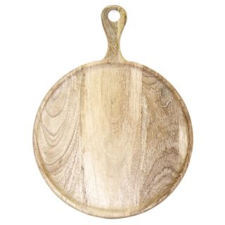 Mangowood Serving Board Round w/HDL 300x400x15mm Natural
