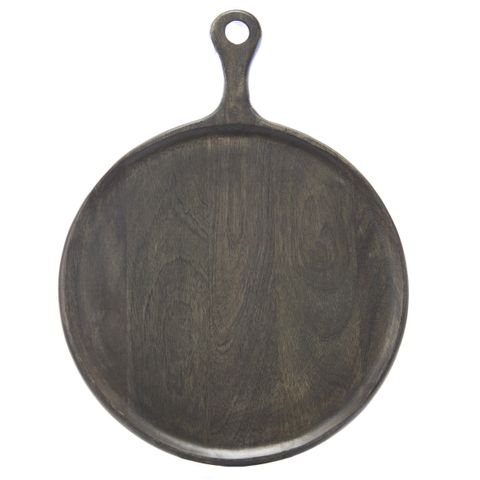 Mangowood Serving Board Round w/HDL 250x350x15mm Dark