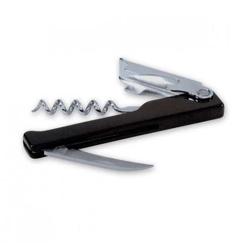 Bartenders Corkscrew & Bottle Opener w/Serrated Blade