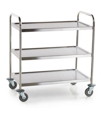 Medium Stainless Steel 3 Shelf Utility Trolley 810×460×850mm