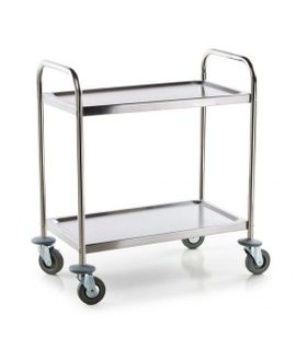 Medium Stainless Steel 2 Shelf Utility Trolley 810×460×850mm