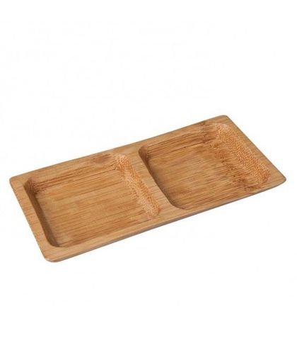 DIVIDED SQUARE DISH-WOOD 120x60mm (8pcs/PACK)