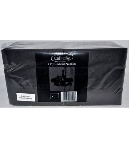 Culinaire 2ply Black Cocktail 240x240mm (250/pack)