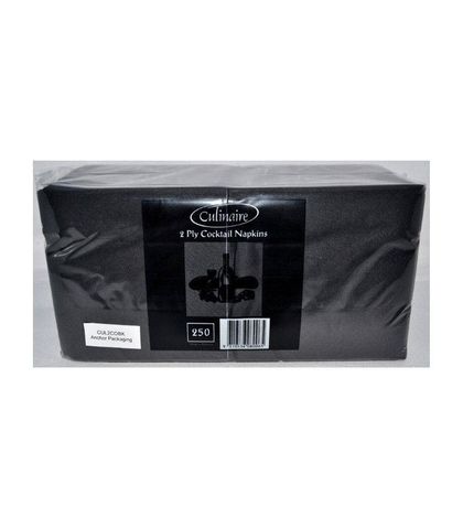 Culinaire 2ply Black Cocktail 240x240mm (8 packs)