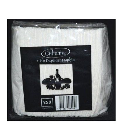 Culinaire 1ply White Dispenser Napkin Compact Fold (250/Pack)