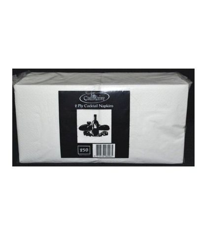 Culinaire 2ply White Cocktail Napkin 240x240mm 1/4 (250/pack)