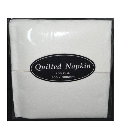 Culinaire Quilted White Luncheon Napkin GT Fold 30X30cm (100/pack)
