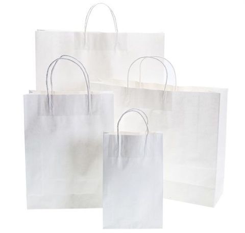 White Kraft Paper Bag 150gsm - 420x110x310mm - 50/Pack