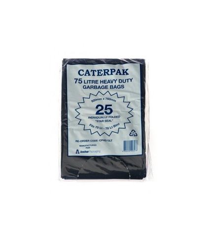 Heavy Duty 75/78 Litre Garbage Bags LDPE Fits 70 Litre 78 Litre Bins 250/ctn