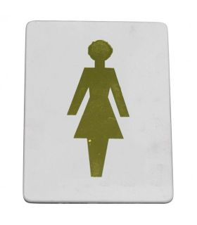 "Female symbol" Gold on white