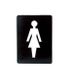 "Female symbol" White on black