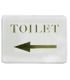 "Toilet/ Left arrow" Gold on white