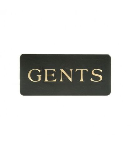 "Gents" Gold on black