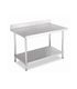 Stainless Steel Work Table Bench with Splashback 1200x600x(900+100)mm