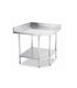 Stainless Steel Corner Work Table Bench with Splashback 900x600x(900+100)mm
