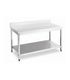 Stainless Steel Work Table Bench with Splashback 1200x700x(900+100)mm