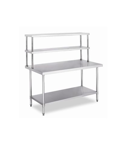 Stainless Steel Work Table Bench with Dual Top Shelf 1200x800x(900+660)mm