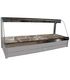 Roband C25RD - Curved Glass Hot Food Display Bars - Double Row, 5 Pans Wide with Roller Doors