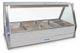 Roband E25 - Straight Glass Hot Food Display Bar - Double Row, 5 Pans Wide with Roller Doors