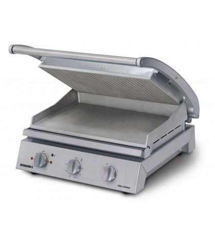 Roband GSA810R - 8 Slice Grill Station W/ Ribbed Top Plate