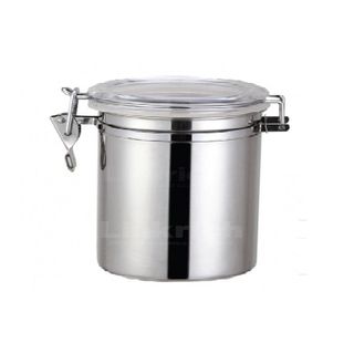 Stainless Steel Canister With Glear Glass Lid