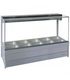 Roband S25 - Square Glass Hot Food Display Bar - Double Row, 5 Pans Wide with Roller Doors